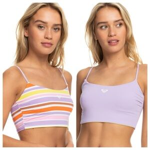 Roxy Purple and Orange Bikini Set with Seamless Comfort